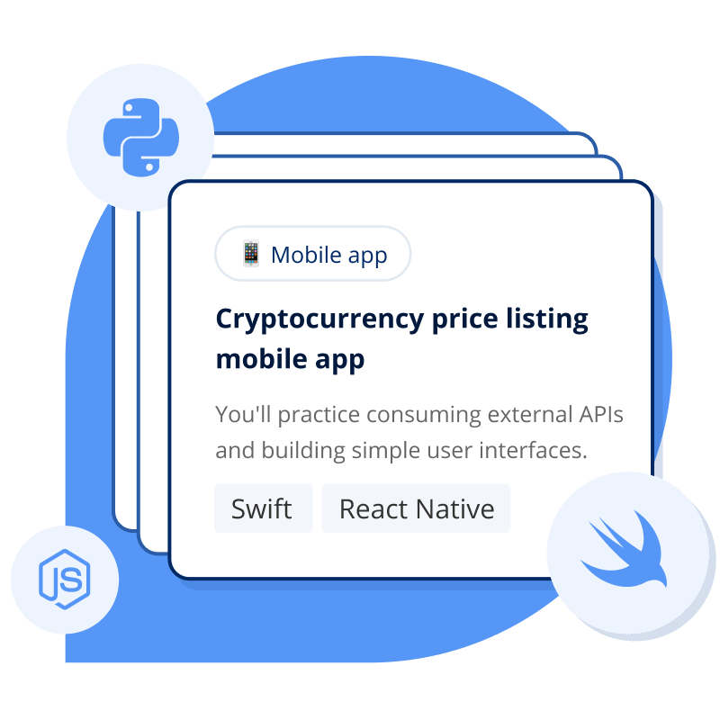 Curated projects designed by senior developers